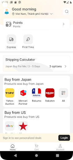 Android application BuyForMeVN screenshort