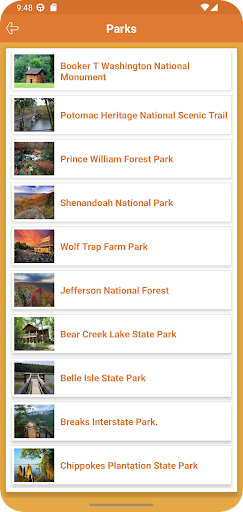 Virginia State Parks Screen 3