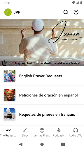 Android application Jumaa Prayer Fellowship screenshort
