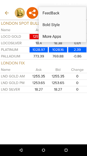 BULLION SPOT GOLD LIVE INTERNA Screen 2