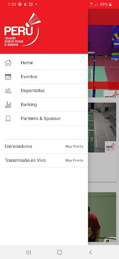 Android application Badminton Peru screenshort