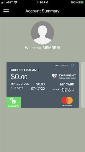 ThriventCU Credit Card Screen 2