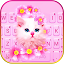 Pink Flowers Kitten Keyboard Theme