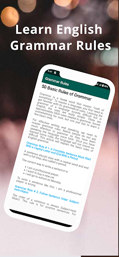 Android application Learn English Grammar Rules screenshort