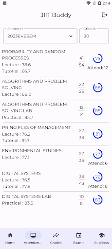 JIIT Buddy - Jaypee Webportal Screen 2