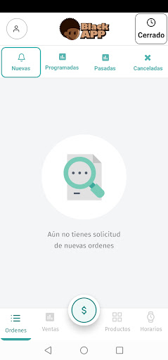 Android application BlackApp emprendimientos screenshort