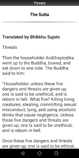 Threats Sutta - Buddhism Screen 2