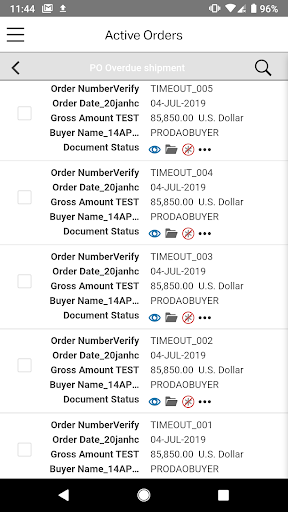 OpenText Active Orders Screen 3