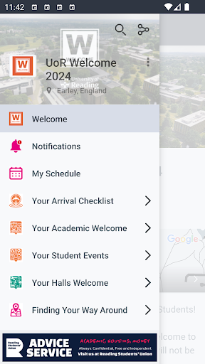 Android application UoR Welcome screenshort
