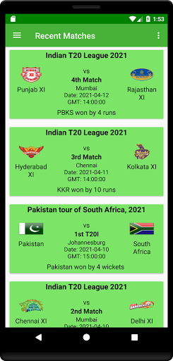 Live CricInfo - Live Scores Screen 2