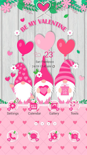 Android application Valentine Pink Heart-Wallpaper screenshort