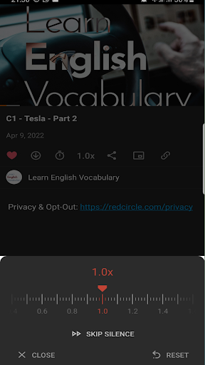 English Vocabulary Podcast Screen 2