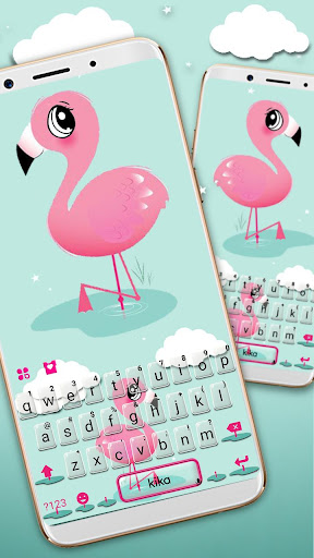 Android application Cartoon Pink Flamingo Keyboard screenshort