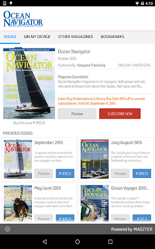 Android application Ocean Navigator screenshort