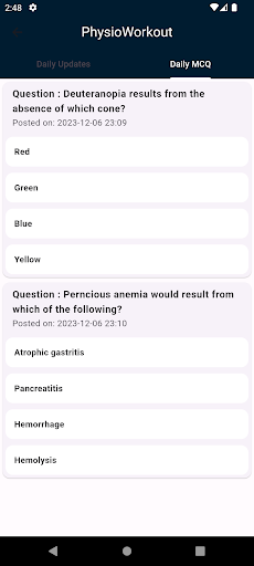 PhysioWorkout - Physiology App Screen 2