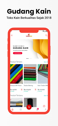Android application Gudang Kain screenshort