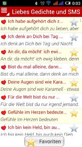 Liebes Gedichte und SMS Screen 2