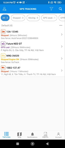 Android application Xuyên Á GPS screenshort