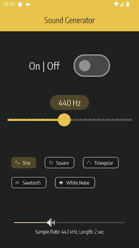 Android application Sound Generator screenshort