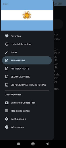 Android application Constitución de Argentina screenshort