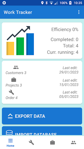 Android application Work Tracker demo screenshort