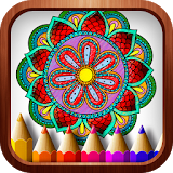 Mandala coloring book icon
