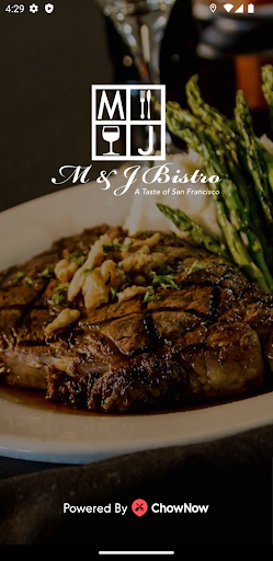 Android application M & J Bistro screenshort