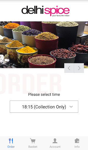 Android application Delhi Spice screenshort