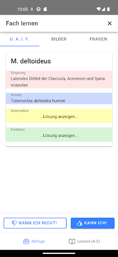Muskel Lernkartei Screen 2