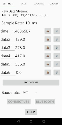 Android application SerialDataLogger screenshort