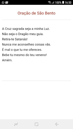 Android application Oração de São Bento screenshort