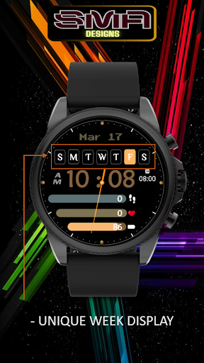 Android application Modern Dashboard Watch Face 02 screenshort