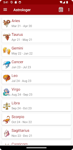 Android application Astrologer screenshort