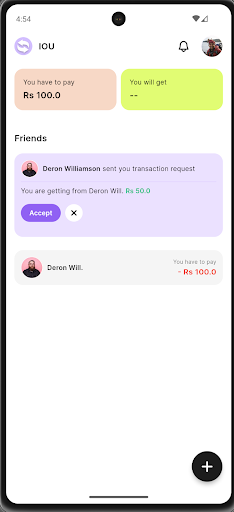 IOU App Screen 3
