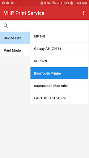 Android application VHP Print Service screenshort