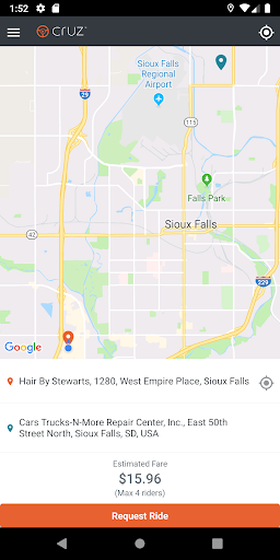 Android application Cruz Rideshare screenshort