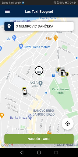 Android application Lux Taxi Beograd screenshort