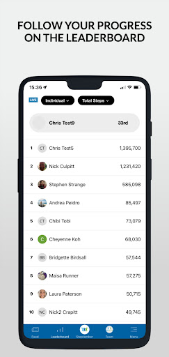Screenshot of STEPtember