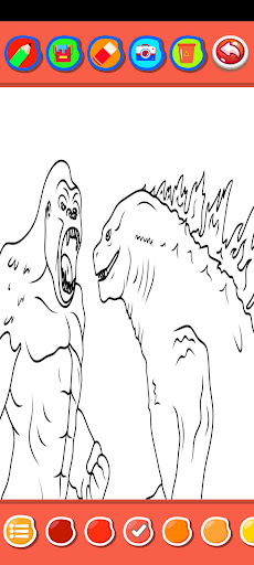 Godzilla Vs kong Coloring Screen 2