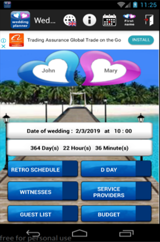 Android application wedding planner screenshort