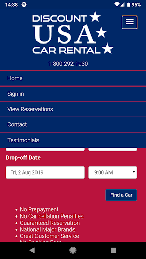 Discount USA Car Rental Screen 2