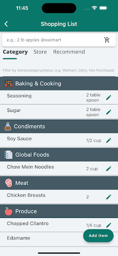 Screenshot of Bravarb:Meal Plan&Grocery List