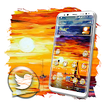 Cover Image of ダウンロード Sunset Painting Launcher Theme  APK