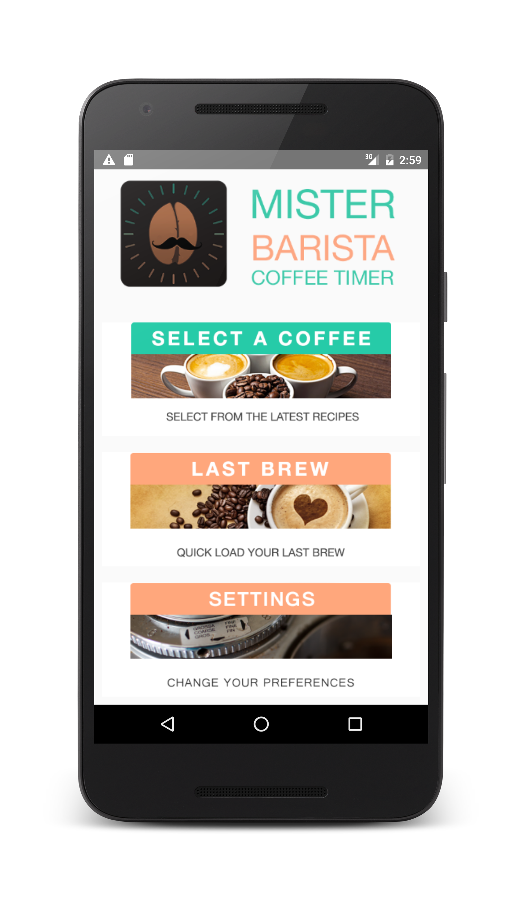 Android application Mister Barista screenshort