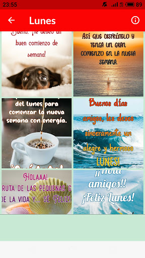 Android application Saludos Días de la Semana screenshort