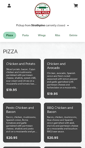 Android application Pepe Pizza screenshort
