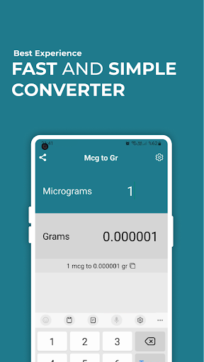 Android application Micrograms to Grams Converter screenshort
