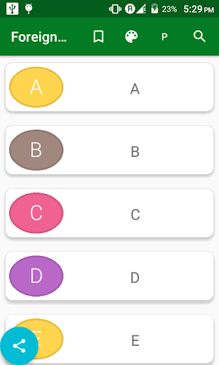 Android application Vocab with 7 forign Language m screenshort