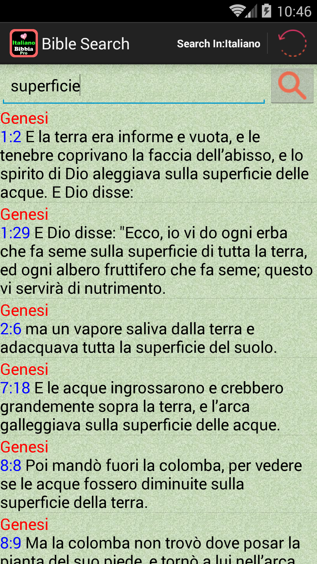 Android application Italian Holy Bible Audio Book+ screenshort