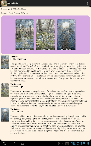 Screenshot of The Fairy Tale Tarot